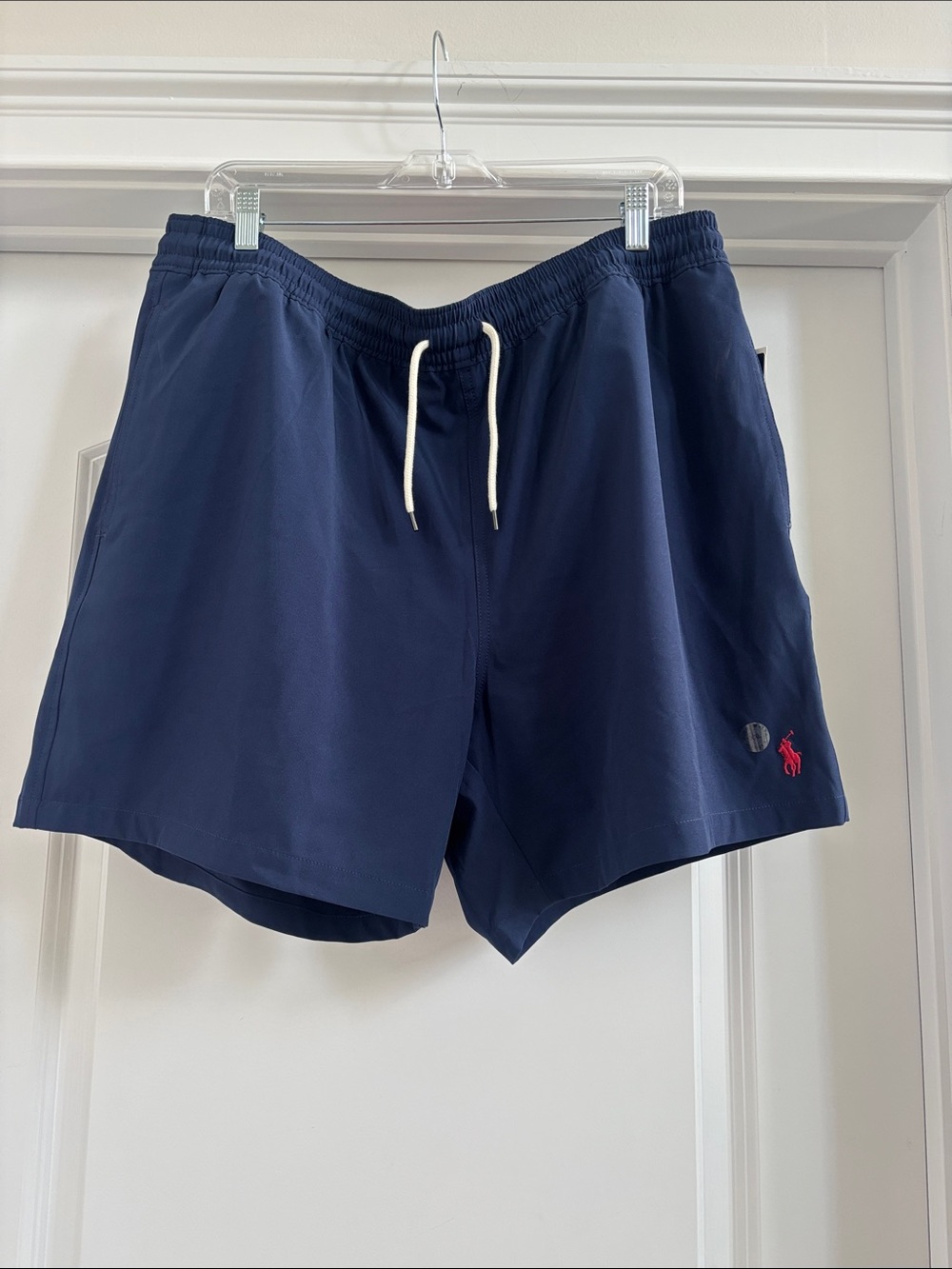 Polo by Ralph Lauren Navy Blue Swim Trunks with Red Logo NWT SIZE XXL